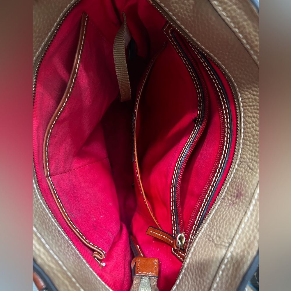 Dooney & Bourke Leather Tote Taupe and Brown - Picture 8 of 8